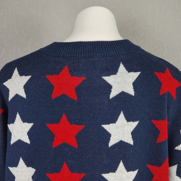 BEACH RIOT Callie Sweater & Balboa Shorts Americana Stars Set Size XL Blue - Picture 15 of 16